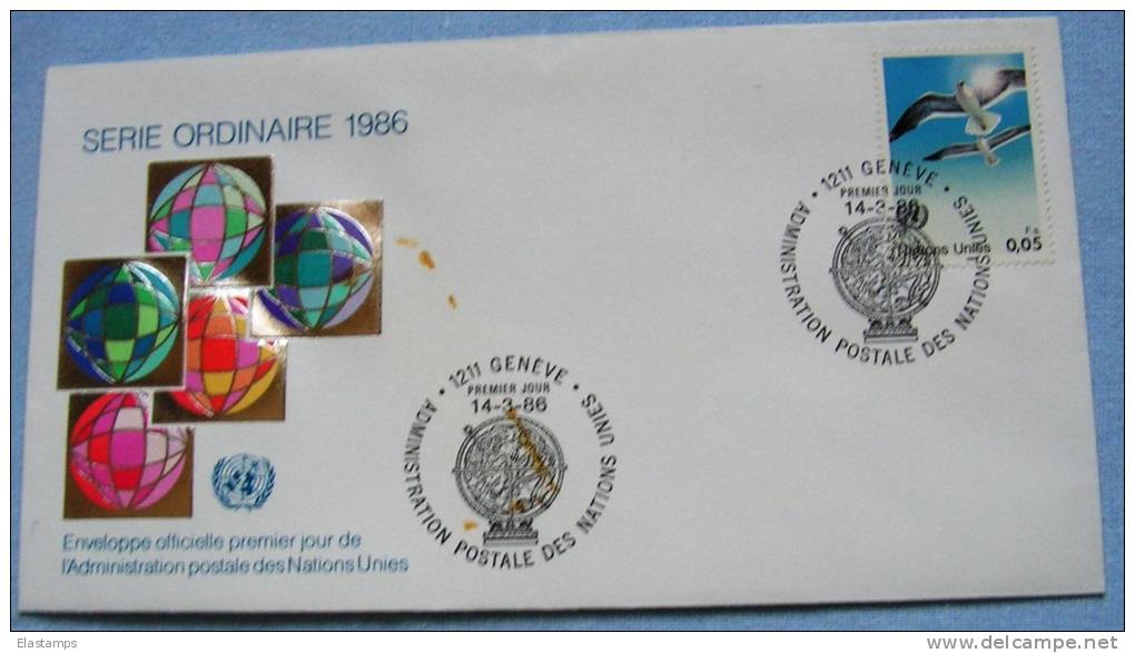 == UNO GENF FDC 1986 - Birds - FDC