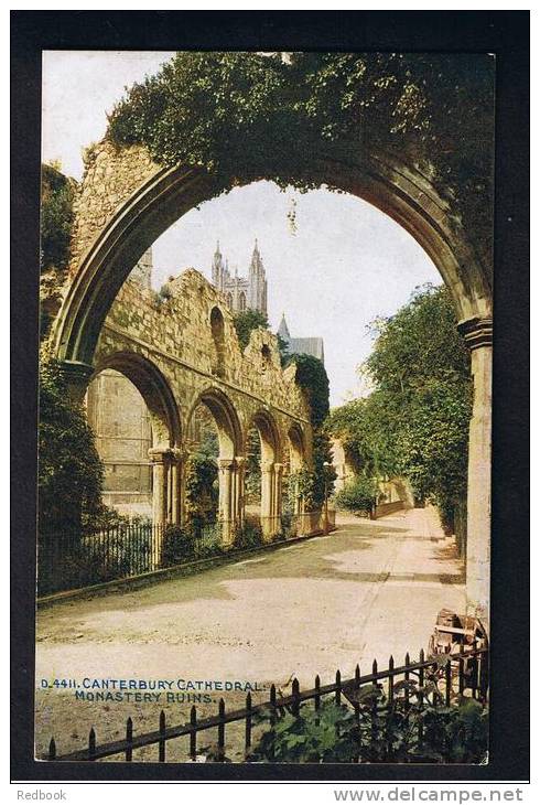 RB 800 - 3 Early Celesque Postcards Canterbury Kent - Bapistry - Monastery Ruins &amp; Christchurch Gateway - Canterbury