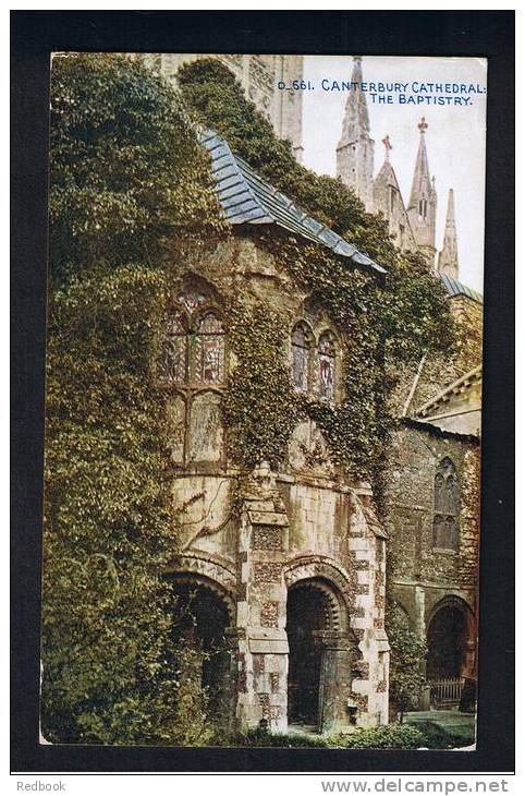 RB 800 - 3 Early Celesque Postcards Canterbury Kent - Bapistry - Monastery Ruins &amp; Christchurch Gateway - Canterbury