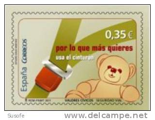 España 2011 Edifil 4641 Sello ** Valores Cívicos Uso Del Cinturon Spain Stamps Espagne Timbre Briefmarke Spanien Francob - Nuevos