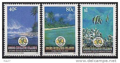 COCOS Keeling Islands - Vues Marines Et Sous Marines - 3v  Neuf*** (MNH) CV €8.50 - Cocos (Keeling) Islands