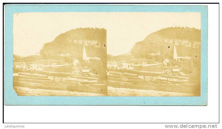 MONTREUR SUISSE CANTON DE VAUD SUISSE CARTE STEREOSCOPIQUE VUE DU VILLAGE - Stereoscope Cards