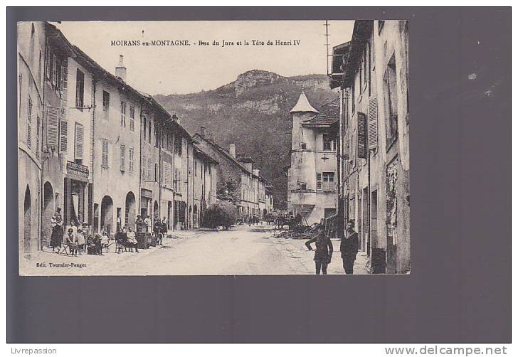 Cpa, Moirans En Montagne ,  Rue Du Jura Et La Téte De Henri IV ,   Voyagé 1927 - Sonstige & Ohne Zuordnung