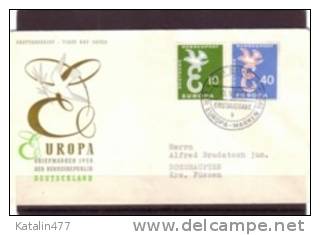 GERMANY, 1958. Europa-Cept,  FDC, 16,-euro - 1958