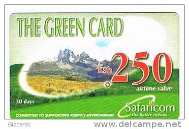 KENYA - SAFARICOM (GSM RECHARGE) - THE GREEN CARD: LANDSCAPE 250 EXP. 6.06  -  USATA -  RIF. 750 - Kenya