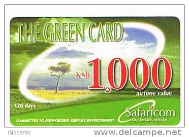 KENYA - SAFARICOM (GSM RECHARGE) - THE GREEN CARD: LANDSCAPE 1000 EXP. 5.07  -  USATA -   RIF. 751 - Kenia