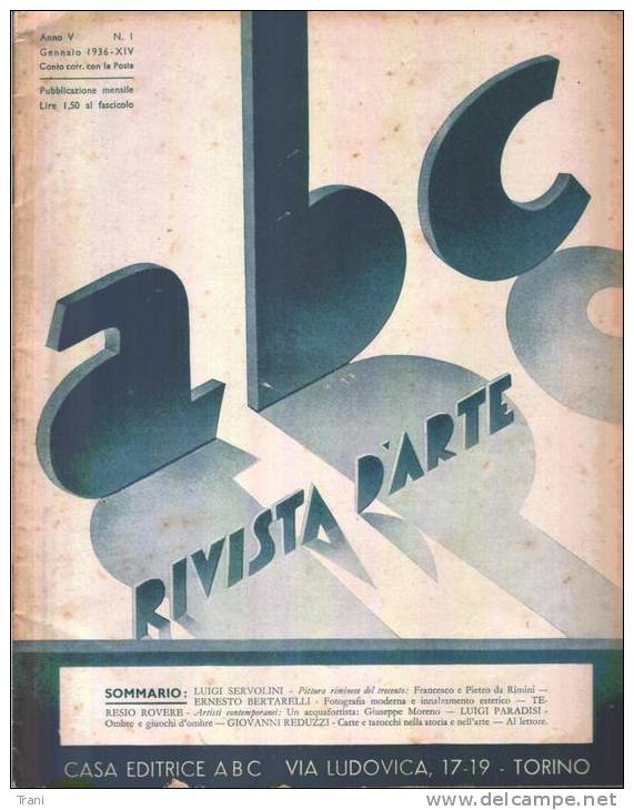 Abc - RIVISTA D’ARTE - Anno 1936 - Old Books