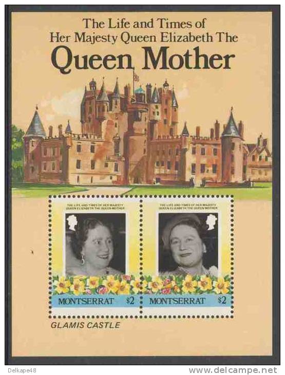 Montserrat 1985 B 30 Mi 580 / 81 ** Her Majesty Queen Elizabeth The Queen Mother (2000-2002) + Glamis Castle - Montserrat