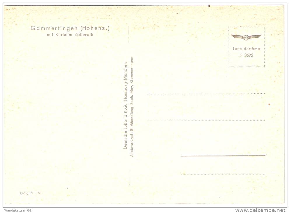 AK 3695 Gammertingen (Hohenz.) Mit Kurheim Zolleralb Luftaufnahme Deutsche Luftbild K. G. Hamburg-München - Sigmaringen