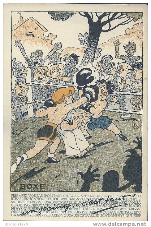 WWII - 39-45 - PROPAGANDE - COMMISSARIAT EDUCATION GENERALE ET SPORTS - PELLOS - BOXE - Pellos