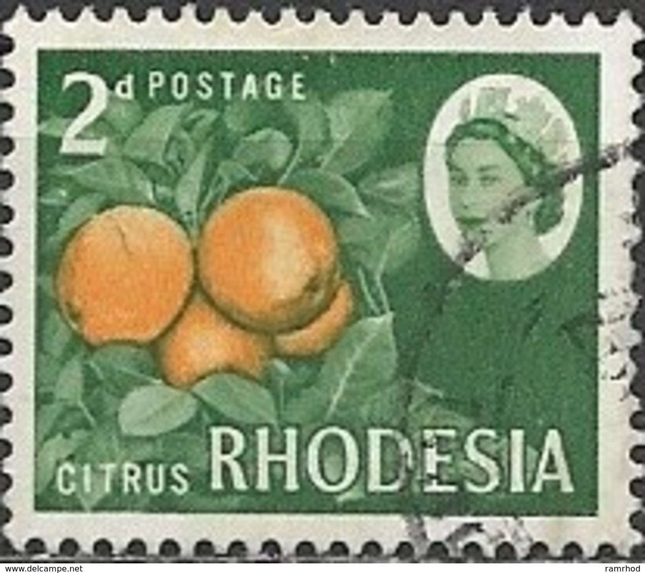 RHODESIA 1966 Citrus - 2d. Orange & Green FU - Rhodesien (1964-1980)