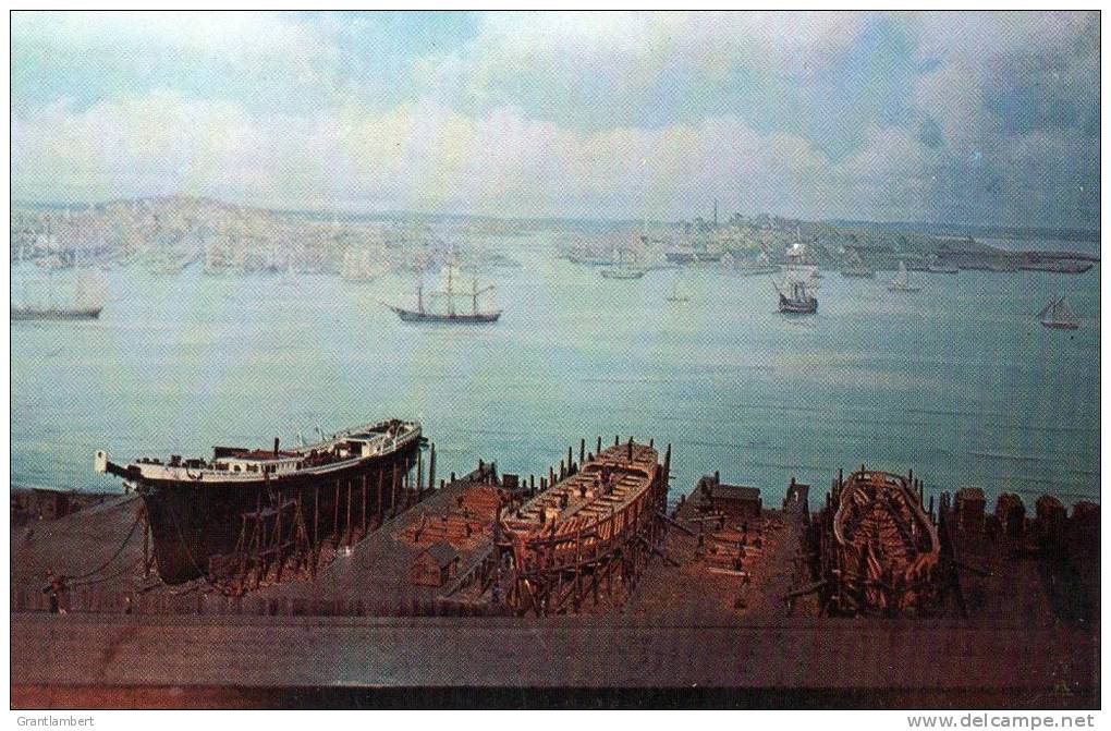 DONALD McKAY'S SHIP YARD, East Boston, Mass. July 1852 - Sovereign Of The Seas, Westward Ho, Bald Eagle Unused - Sailing Vessels