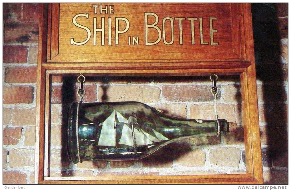 SHIP IN THE BOTTLE, Unnamed Schooner, Ships Of The Sea Museum, Savannah, Georgia Unused - Sailing Vessels