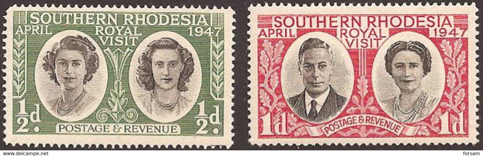 SOUTHERN RHODESIA..1947..Michel # 64-65..MLH. - Southern Rhodesia (...-1964)