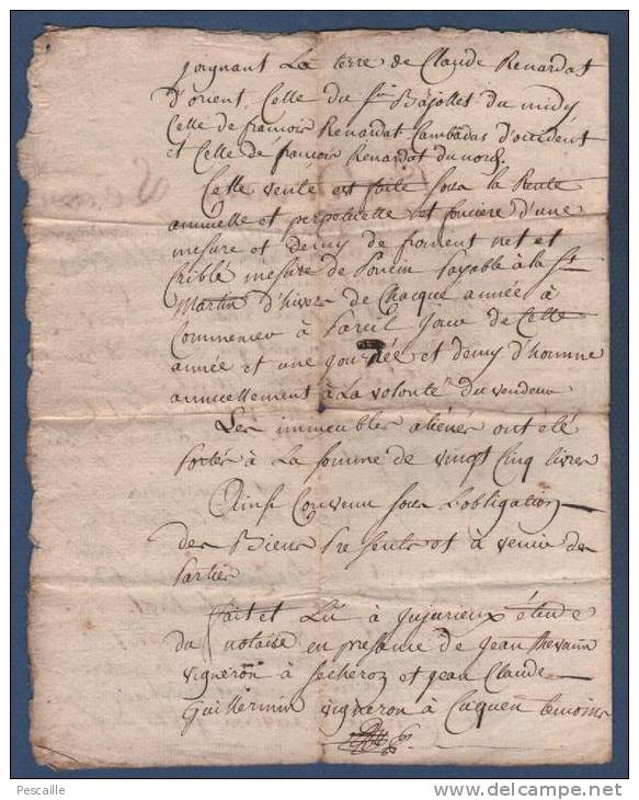 01 AIN - ACTE DE VENTE DATE DU 5 JUIN 1791 - JUJURIEUX / MERIGNAT - CACHET EXPEDITION 8 SOLS LA LOI LE ROI - Manuscripts