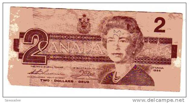 BILLET CANADA - P.94 (VOIR SIGNATURES - 1986 - 2 DOLLARS - REINE ELISABETH II - OISEAUX - Canada