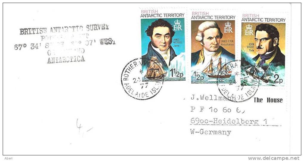 7226  ROTHERA BASE - ADELAIDE ISLAND - BRITICH ANTARTIC - 1977 - Covers & Documents