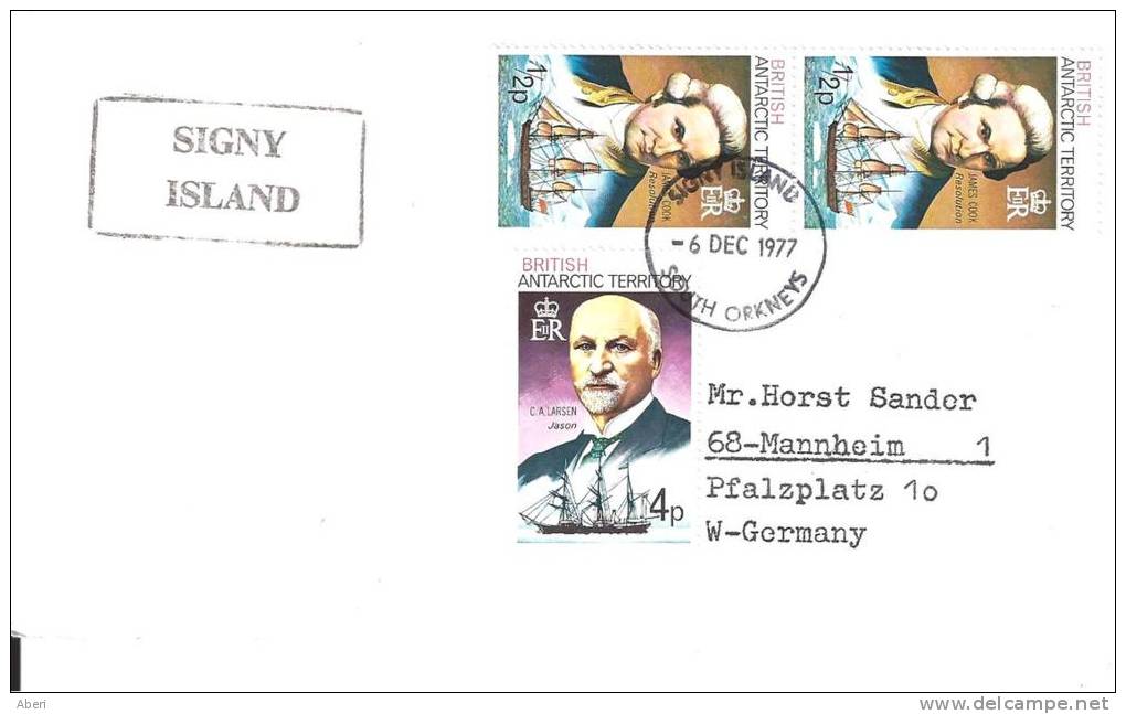 7234  SIGNY ISLAND - SOUTH ORKNEYS  - 1977 - Storia Postale