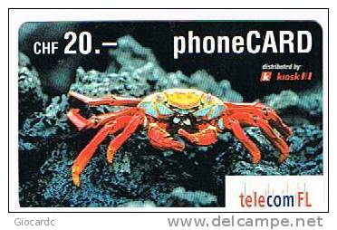 LIECHTENSTEIN   - TELECOM FL    ( REMOTE) - CRAB  20  EXP.  7.03 - USED   -  777 - Liechtenstein