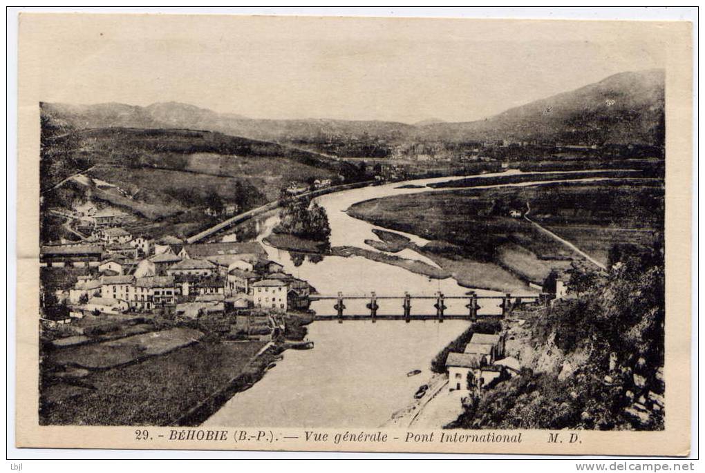 BEHOBIE , Vue Générale , Pont International , 1947 - Béhobie