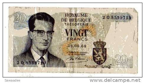 BILLET BELGIQUE - ROYAUME - TRESORIE - P.138 (VOIR SIGNATURE) - 1964 - 20 FRANCS - ROI BAUDOUIN - ATOMIUM BRUXELLES - 20 Francos