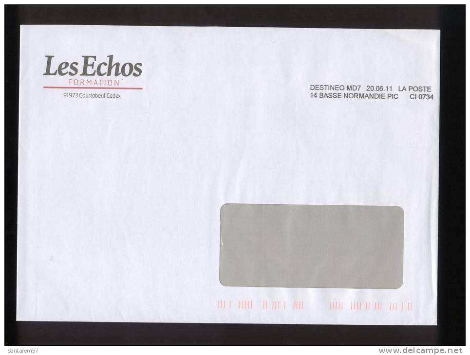 Enveloppe Envelope LES ECHOS FORMATION COURTABOEUF 20/06/2011 FRANCE - Brieven En Documenten