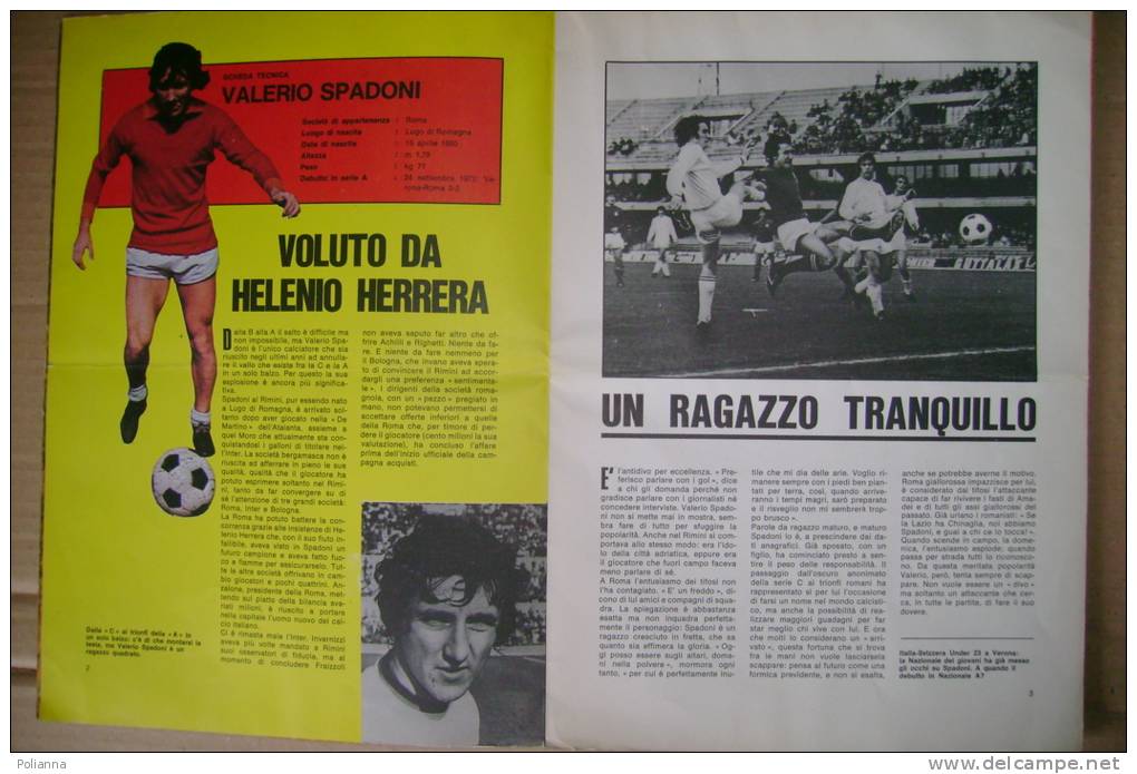 PEG/47 CALCIO POSTER CAMPIONE DELLA SETTIMANA 70x100 VALERIO SPADONI-ROMA 1972 - Livres