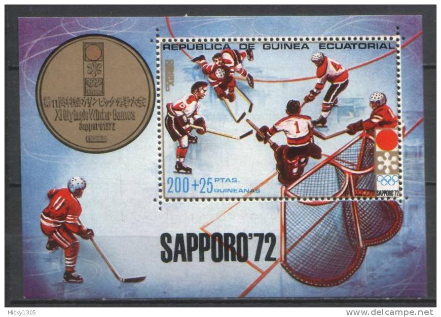 Äquatorial Guinea / Guinea Equatorial - Block 3 Postfrisch / MNH **  (K535) - Hockey (su Ghiaccio)