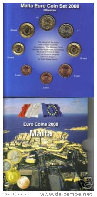 2008 - MALTA  - DIVISIONALE EURO EMESSO DALLE POSTE MALTESI. - Malta