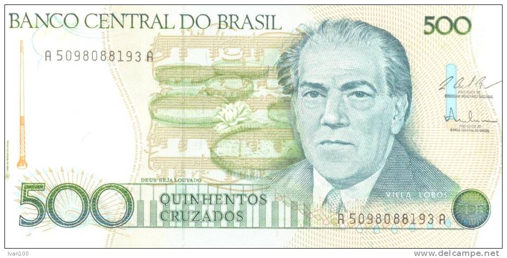 500 Cruzados, (1986), P-212c, UNC - Brazil