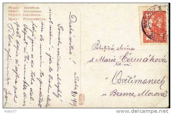 Czechoslovakia Postcard Franked With Hradcany. Smíchov 1, 9.I.19.  (A02021) - Postales