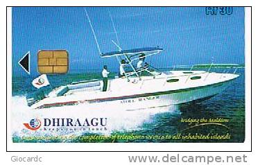 MALDIVE (MALDIVES)   - DHIRAAGU (CHIP) - 2000 SPEED BOAT   CODE 293MLD     - USED  -  RIF. 1583 - Maldiven