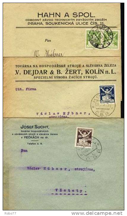 Czechoslovakia Cover. Three Pieces.  (A03004) - Brieven En Documenten