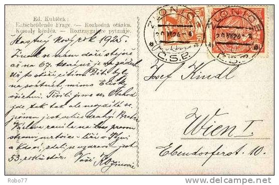 Czechoslovakia Postcard. Zlonice 20.XII.24.   (A03006) - Cartes Postales
