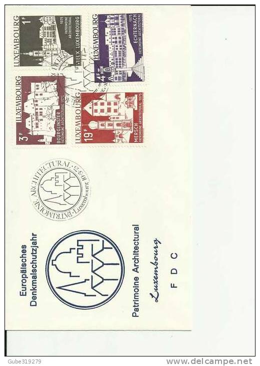 LUXEMBOURG 1975 - PATRIMOINE ARCHITECTURAL FDC W4 STAMPS MICHEL 900-903  POSTMARKED MAR 10,1975 ,RE:100 - FDC