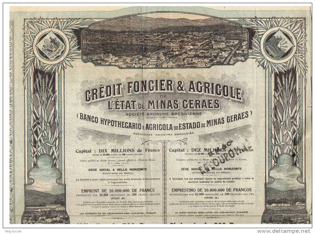 BANCO HYPOTHECARIO E AGRICOLA DO ESTADO DE MINAS GERAES/ CREDIT FONCIER & AGRICOLE ETAT DE MINAS GERAES - Bank & Versicherung