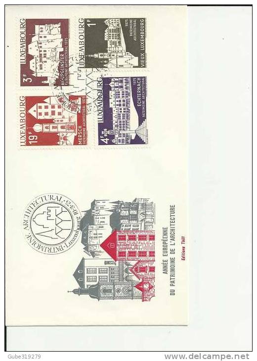 LUXEMBOURG 1975 - ANNEE EUROPEENNE PATRIM. ARCHITECTURE FDC W4 STAMPS MICHEL 900-903  POSTMARKED MAR 10,1975 ,RE:101 - FDC