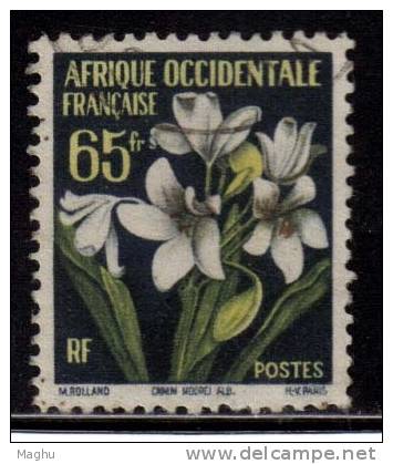 A.O.F. Used 1958,  65f Flora, Flowers - Gebraucht
