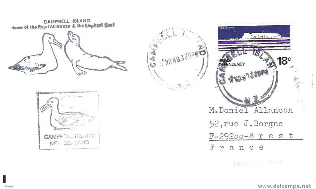 7247  CAMPELL ISLAND -  NEW ZELAND ANTARTIC - Covers & Documents