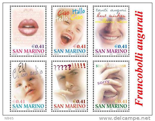 REPUBBLICA DI SAN MARINO - ANNO 2002 - FRANCOBOLLI AUGURALI - NUOVI MNH ** - Neufs
