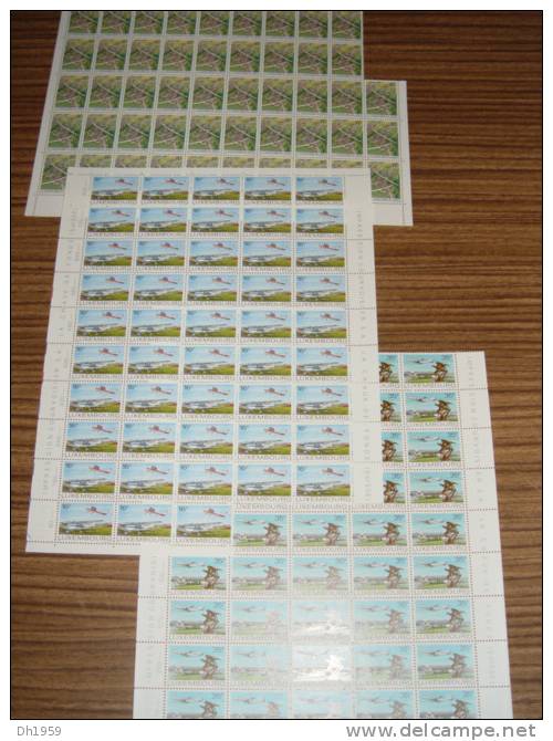 48 SERIES EN FEUILLES INCOMPLETES LUXEMBOURG 1981 YT 987/89 COTE 248 EUR AVIATION BOEING 747  PLANEURS - Unused Stamps