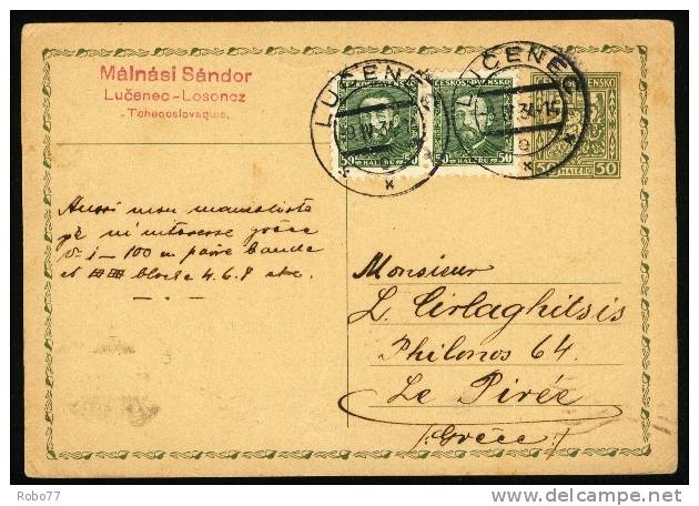 Czechoslovakia Postal Card. Lu&#269;enec 9.IV.34.  (A05162) - Cartes Postales