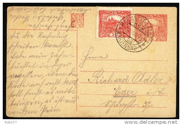 Czechoslovakia Postal Card, Stationery, Cover.. Mariánske Lázn&#283; 20.VIII.20.  (A05170) - Postales