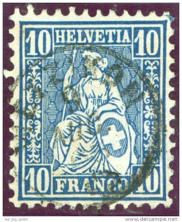 Heimat ZH WETZIKON 186?-08-09 Fingerhut-stempel Auf Zu#31 Sitzende Helvetia - Gebruikt