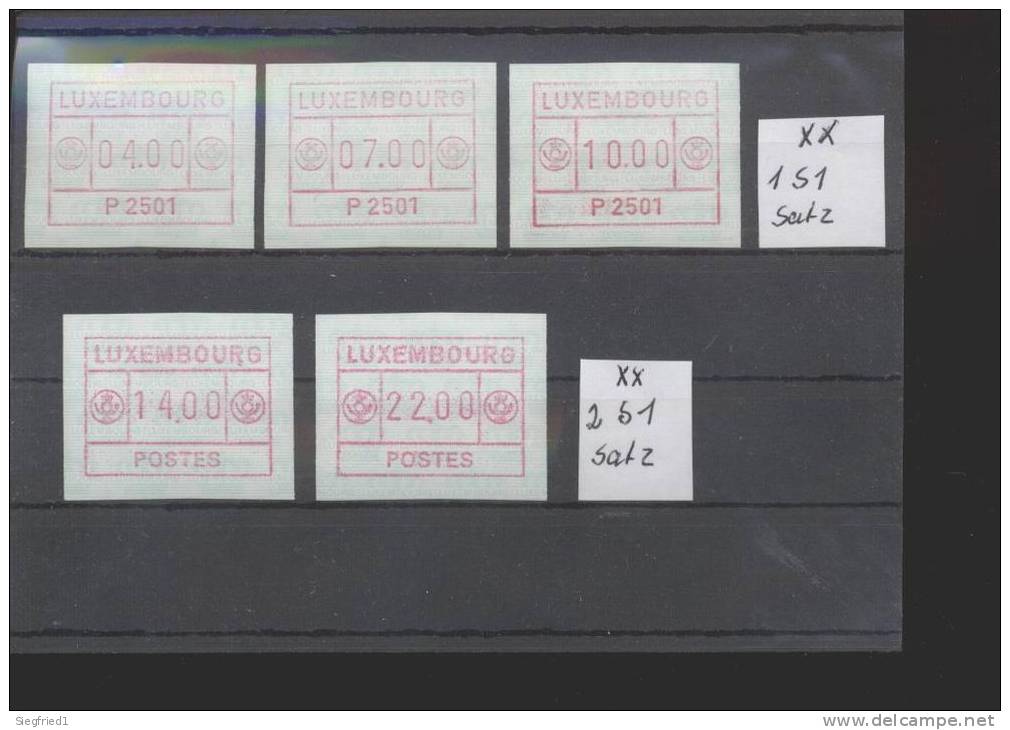 Luxemburg **  Automatenmarken 1 S 1 Satz, 2 S1 Satz - Postage Labels