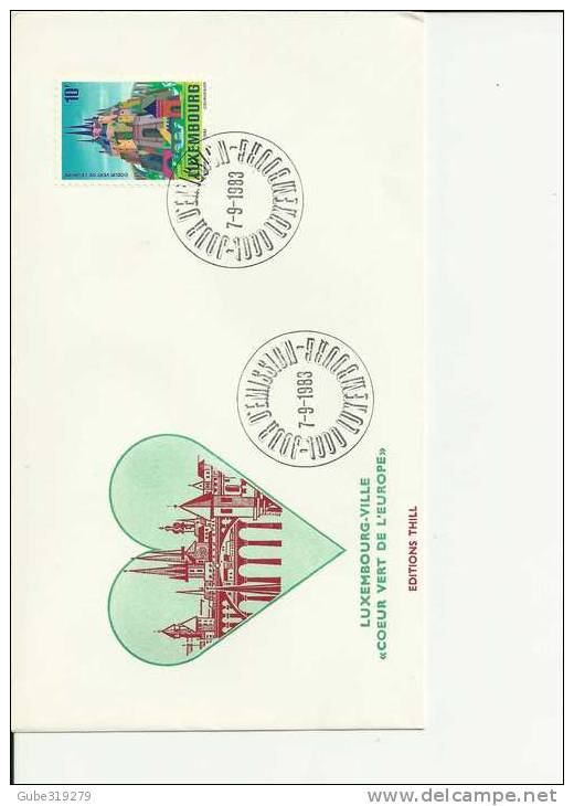 LUXEMBOURG 1983- FDC LUXEMBOURG VILLE "COEUR VERT DE L'EUROPE".W//1  STAMP  MICHEL 1085 POSTMARKED.SEPT  7,1983 RE:126 1 - FDC