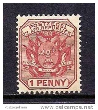 ZUID AFRIKAANSE REPUBLIEK 1895 Mint Hinged Stamp(s) 1d Redsaccnr. 211 - Transvaal (1870-1909)