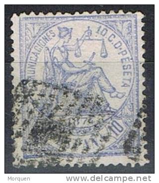 Sello 10 Cts Alegoria Justicia 1874, Edifil  Num 145 º - Usados