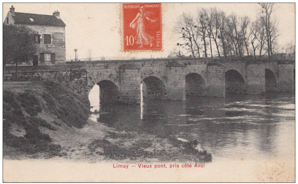 78-LIMAY - Vieux Pont, Pris Côté Aval - Mantes La Jolie