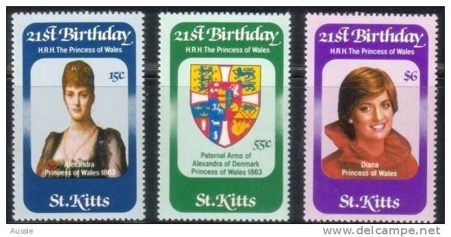 Saint Kitts St-Christophe 1982 Yvert N° 512-14 *** MNH Cote 40 FF Princesse Diana - St.Kitts And Nevis ( 1983-...)